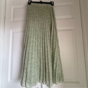 Light Green Printed Maxi Skirt - Women's Flowing Skirt